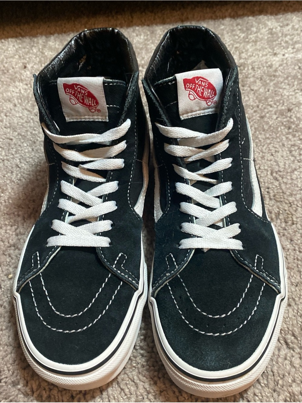 Vans Off the Wall Black & White High Top Skate Sneakers size 6M/ 7.5W